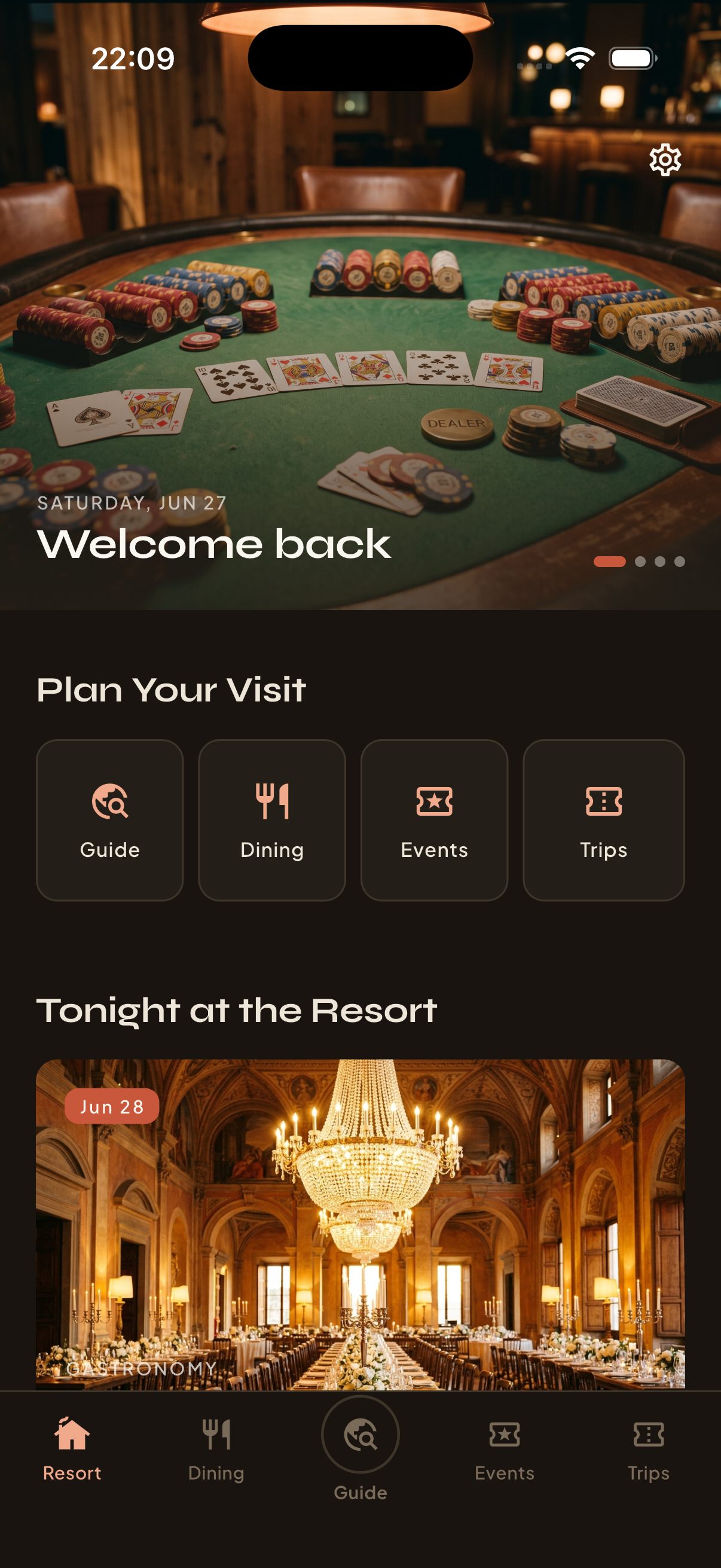 Casino Montreal City App home screen showing the resort overview
